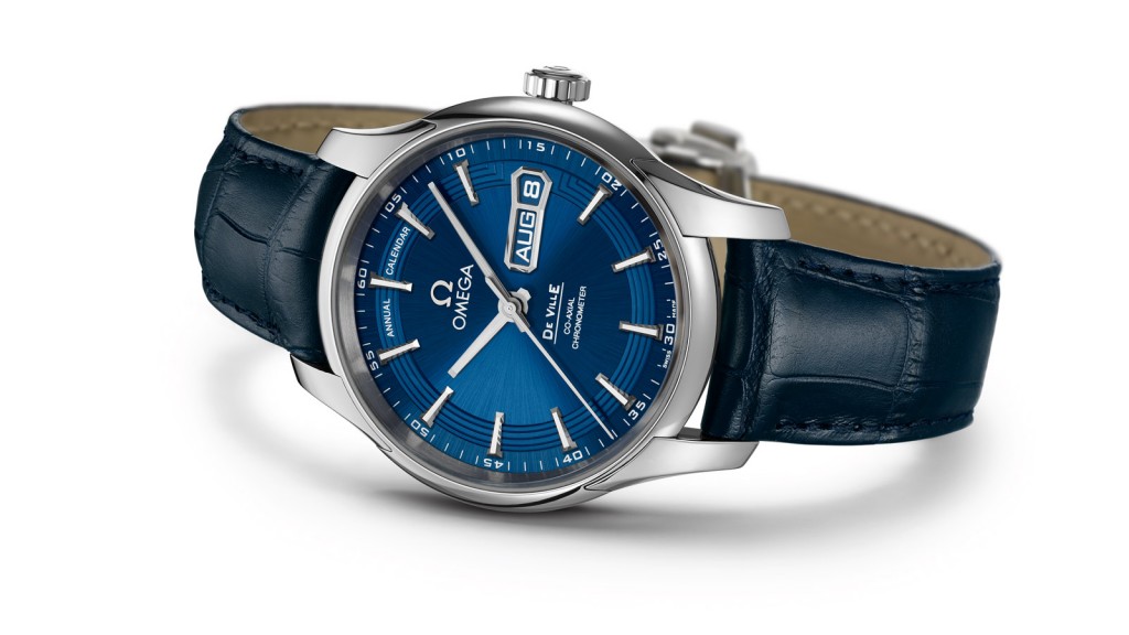 Omega Hour Vision Orbis Annual Calendar Steel Case Blue Leather-